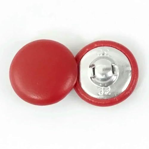 30 Stück 11–28 mm Lederknöpfe zum Nähen von Jacken, Mänteln, dekorative Schnalle, runde Schaftknöpfe, DIY-Kleidungsreparaturzubehör, Rot, 11 mm von QPFNEI