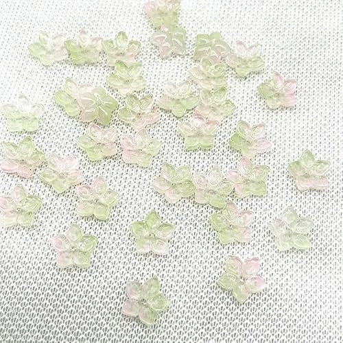 30 Stück 12 mm scharfe Ecken, fünfblättrige Blume, Lampwork-Perlen, Kappen, Glas-Abstandshalterperlen für die Schmuckherstellung, DIY-Zubehör, Haarnadel-10 von QPFNEI