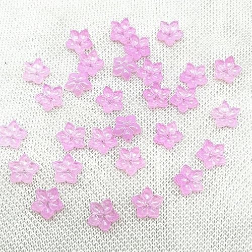 30 Stück 12 mm scharfe Ecken, fünfblättrige Blume, Lampwork-Perlen, Kappen, Glas-Abstandshalterperlen für die Schmuckherstellung, DIY-Zubehör, Haarnadel-16 von QPFNEI
