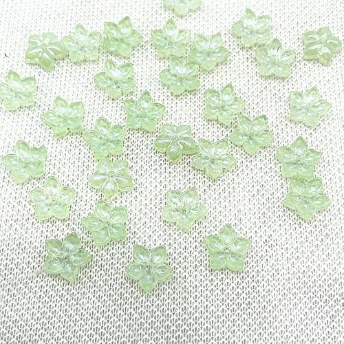 30 Stück 12 mm scharfe Ecken, fünfblättrige Blume, Lampwork-Perlen, Kappen, Glas-Abstandshalterperlen für die Schmuckherstellung, DIY-Zubehör, Haarnadel-17 von QPFNEI