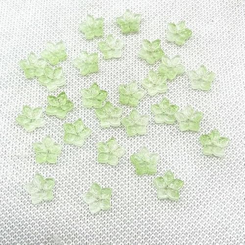 30 Stück 12 mm scharfe Ecken, fünfblättrige Blume, Lampwork-Perlen, Kappen, Glas-Abstandshalterperlen für die Schmuckherstellung, DIY-Zubehör, Haarnadel-21 von QPFNEI