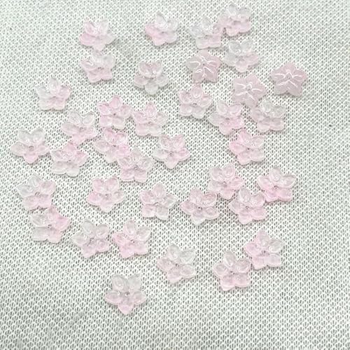 30 Stück 12 mm scharfe Ecken, fünfblättrige Blume, Lampwork-Perlen, Kappen, Glas-Abstandshalterperlen für die Schmuckherstellung, DIY-Zubehör, Haarnadel-22 von QPFNEI