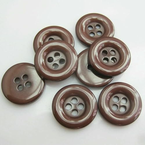 30 Stück mehrfarbige 18 mm runde Knöpfe aus Kunstharz, dekorative Scrapbooking-Botoes, Schneider-Kleidungs-Nähzubehör, 21 Dunkelbraun, Durchmesser 18 mm 30 Stück mehrfarbige 18 mm runde Knöpfe aus Kunstharz, dekorative Scrapbooking-Botoes, Schneider-Kleidungs-Nähzubehör, 21 Dunkelbraun, Durchmesser 18 mm von QPFNEI
