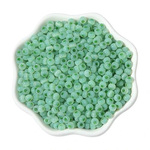4,0 mm Katzenauge-Jade-Eisglas-Reisperlen, lose Abstandshalter, Rocailles-Perlen für Handarbeiten, DIY, handgefertigte Charms, Armbänder, Halsketten, 150 Stück-EGN-4,0 mm, ca. 150 Stück von QPFNEI