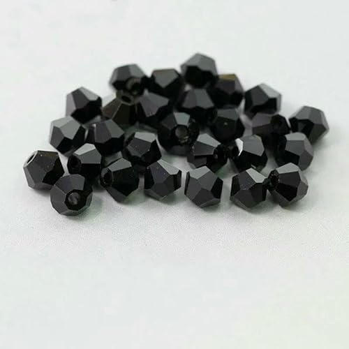 4,0 mm glänzende Kristallperlen, Doppelkegelperlen, Glasperlen, lose Abstandsperlen für Armbänder, DIY-Schmuckherstellung, 200 Stück, schwarz, 4,0 mm 4,0 mm glänzende Kristallperlen, Doppelkegelperlen, Glasperlen, lose Abstandsperlen für Armbänder, DIY-Schmuckherstellung, 200 Stück, schwarz, 4,0 mm von QPFNEI