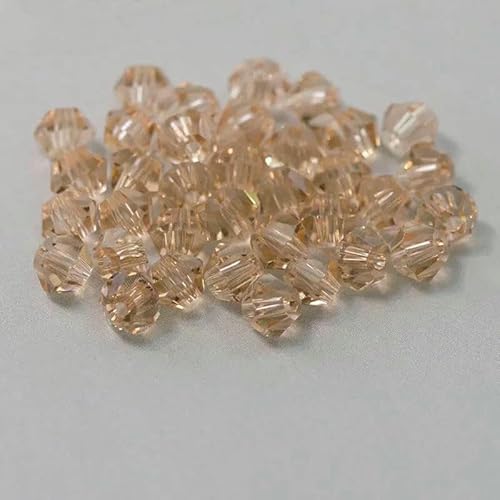 4,0 mm glänzende Kristallperlen, Doppelkegelperlen, lose Abstandsperlen aus Glas für Armbänder, DIY-Schmuckherstellung, 200 Stück, ssha-4,0 mm von QPFNEI