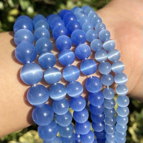 4–12 mm bunte natürliche Katzenaugen-Steinperlen für Armbänder, lose Perlen, DIY-Schmuckherstellung, Charms, Halsketten, Zubehör, Zubehör, Himmelblau, 6 mm, ca. 62 Stück 4–12 mm bunte natürliche Katzenaugen-Steinperlen für Armbänder, lose Perlen, DIY-Schmuckherstellung, Charms, Halsketten, Zubehör, Zubehör, Himmelblau, 6 mm, ca. 62 Stück von QPFNEI