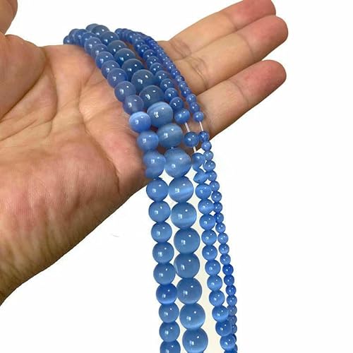 4 6 8 10 12 mm AAA bunte Katzenaugen-Glasperlen, lose, runde Abstandsperlen zur Schmuckherstellung, DIY-Armband, Ohrringe, Zubehör – Hellblau – 6 mm, ca. 63 Stück 4 6 8 10 12 mm AAA bunte Katzenaugen-Glasperlen, lose, runde Abstandsperlen zur Schmuckherstellung, DIY-Armband, Ohrringe, Zubehör – Hellblau – 6 mm, ca. 63 Stück von QPFNEI