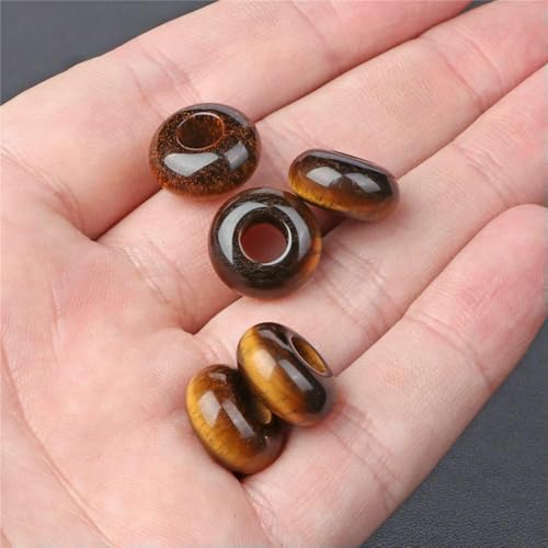 45 Arten Tigerauge Steinperle Natur Gelb Cabochon Rund Facettiert Quadrat Lose Perlen Passend für Modeschmuck Herstellung Handarbeit Lieferung-Nr. 43 14,0mm von QPFNEI