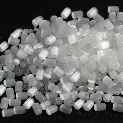 4x6mm Katzenauge gebürstete Jujube-Perlen Glas lose Perlen handgefertigt DIY Armband Halskette Schmuck Perlen Zubehör Material-MZ01-4x6mm 68Stk von QPFNEI