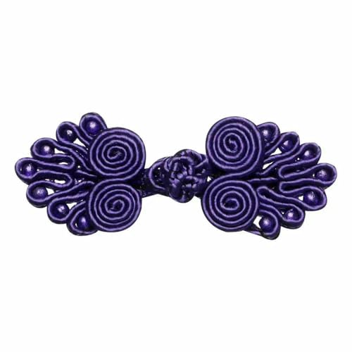 5 Paar handgefertigte chinesische Knotenknöpfe, Froschverschluss, Bandverschluss, Cheongsam-Kostüm, Tang-Anzug, DIY-Nähzubehör, Bastelzubehör, Dunkelviolett 5 Paar handgefertigte chinesische Knotenknöpfe, Froschverschluss, Bandverschluss, Cheongsam-Kostüm, Tang-Anzug, DIY-Nähzubehör, Bastelzubehör, Dunkelviolett von QPFNEI