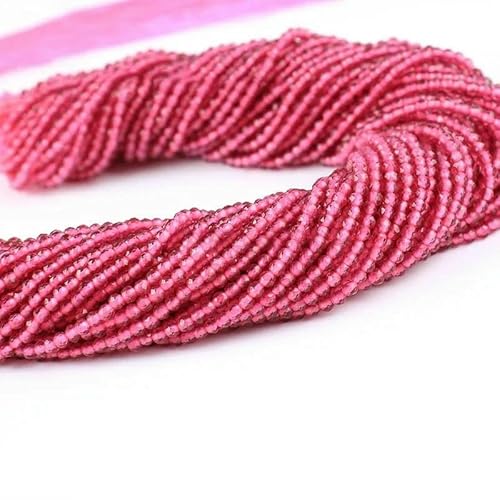 5 Stränge 2 mm 3,0 mm Amethyst-Lila-Perlen Hydro, runde facettierte Kristall-Abstandshalter-Glasperlen, Armband, DIY-Schmuckherstellung,Hydro5.Fuchsia-3,0 mm (ca. 600 Stück) von QPFNEI