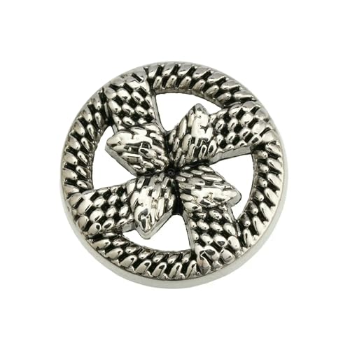 5 Stück Knöpfe, Vintage-Metallknöpfe für Mäntel, Jacken, Blazer, Basteln, DIY-Silber, 15 mm von QPFNEI
