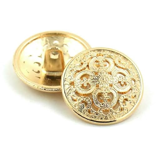 5 Stück hohle Metallknöpfe, schwarz, silber, gold, rund, dekorativer Knopf für Kleidung, Nähzubehör, DIY-Basteln, 14–27 mm, 01-Gold, 01–18 mm 5 Stück hohle Metallknöpfe, schwarz, silber, gold, rund, dekorativer Knopf für Kleidung, Nähzubehör, DIY-Basteln, 14–27 mm, 01-Gold, 01–18 mm von QPFNEI