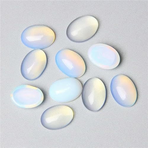 5 Stück ovale Ei-Form Naturstein Cabochon Flatback Stein lose Cabochon Charm für DIY Schmuckherstellung Ringe Halskette Zubehör-14.Opal-8x10mm 5 Stück ovale Ei-Form Naturstein Cabochon Flatback Stein lose Cabochon Charm für DIY Schmuckherstellung Ringe Halskette Zubehör-14.Opal-8x10mm von QPFNEI