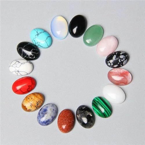 5 Stück ovaler Naturstein-Cabochon in Eiform, flache Rückseite, loser Cabochon-Anhänger für die Herstellung von Schmuck, Ringen und Halsketten, Zubehör – 30, 5 Stück – 13 x 18 mm 5 Stück ovaler Naturstein-Cabochon in Eiform, flache Rückseite, loser Cabochon-Anhänger für die Herstellung von Schmuck, Ringen und Halsketten, Zubehör – 30, 5 Stück – 13 x 18 mm von QPFNEI