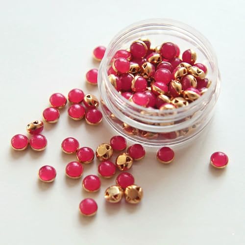 5 mm, 100 Stück, ultrakleine Puppenperlen-Miniknöpfe, Gürtelschnalle für DIY-Puppenkleidung, Hemden, Schuhe, Nähzubehör, Scrapbooking, 1 Rot von QPFNEI