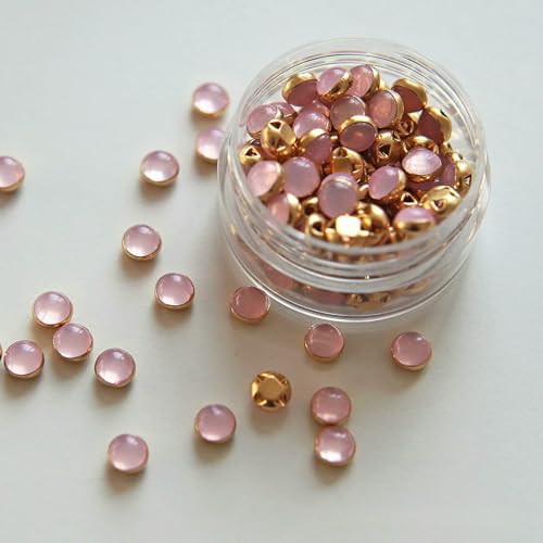 5 mm, 100 Stück, ultrakleine Puppenperlen-Miniknöpfe, Gürtelschnalle für DIY-Puppenkleidung, Hemden, Schuhe, Nähzubehör, Scrapbooking, 2 Hellrosa von QPFNEI