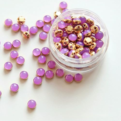 5 mm, 100 Stück, ultrakleine Puppenperlen-Miniknöpfe, Gürtelschnalle für DIY-Puppenkleidung, Hemden, Schuhe, Nähzubehör, Scrapbooking, 5 Lila Rot von QPFNEI