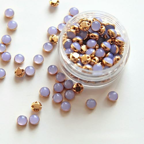 5 mm, 100 Stück, ultrakleine Puppenperlen-Miniknöpfe, Gürtelschnalle für DIY-Puppenkleidung, Hemden, Schuhe, Nähzubehör, Scrapbooking, 6 Grau Lila von QPFNEI