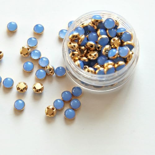 5 mm, 100 Stück, ultrakleine Puppenperlen-Miniknöpfe, Gürtelschnalle für DIY-Puppenkleidung, Hemden, Schuhe, Nähzubehör, Scrapbooking, 7 Seeblau von QPFNEI