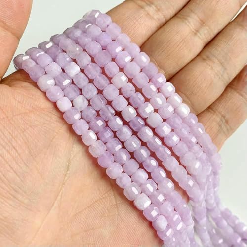 5 mm facettierte Würfelperlen, Naturstein, quadratische Abstandsperlen, Zubehör für die Schmuckherstellung, DIY-Anhänger – 35. Chalcedon – ca. 60 Stück von QPFNEI