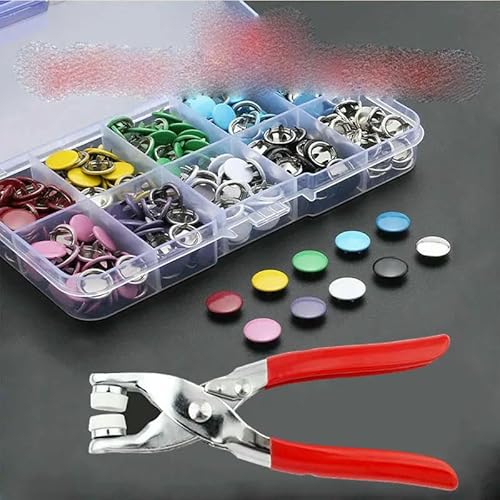 50/100 Metallzinken-Druckknöpfe, Hohldruckzinken-Befestigungsbolzen mit Zangen-Werkzeugsatz-Kits für Kleidung, Kleidungsstücke, Nähtaschen, Schuhe - TYP 1 50/100 Metallzinken-Druckknöpfe, Hohldruckzinken-Befestigungsbolzen mit Zangen-Werkzeugsatz-Kits für Kleidung, Kleidungsstücke, Nähtaschen, Schuhe - TYP 1 von QPFNEI