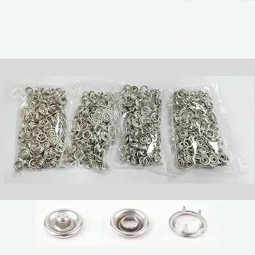50/100 Metallzinken-Druckknöpfe, Hohldruckzinken-Befestigungsbolzen mit Zangen-Werkzeugsatz-Kits für Kleidung, Kleidungsstücke, Nähtaschen, Schuhe - TYP 13 von QPFNEI