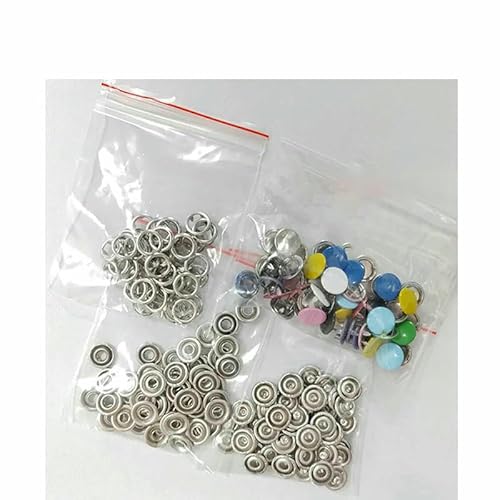 50/100 Metallzinken-Druckknöpfe, Hohldruckzinken-Verschlussnieten mit Zangen-Werkzeugsatz-Kits für Kleidung, Kleidungsstücke, Nähtaschen, Schuhe - TYP 12 von QPFNEI