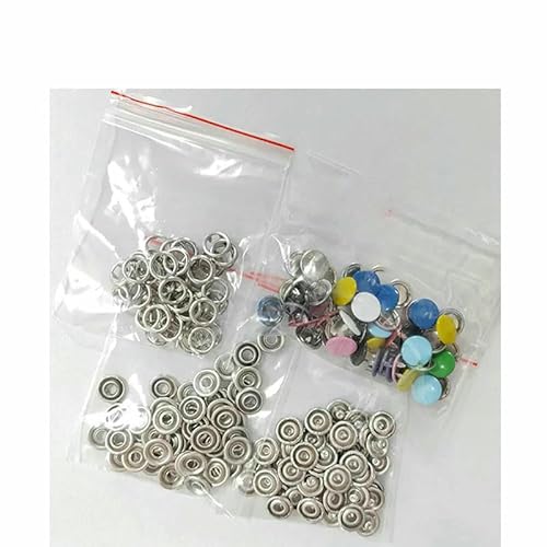 50/100 Metallzinken-Druckknöpfe, Hohldruckzinken-Verschlussnieten mit Zangen-Werkzeugsatz-Kits für Kleidung, Kleidungsstücke, Nähtaschen, Schuhe - TYP 8 von QPFNEI