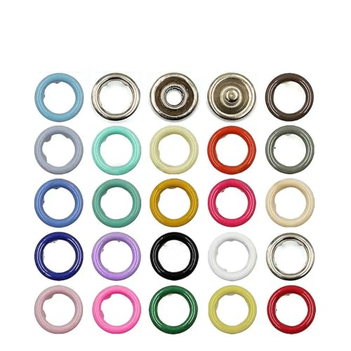 50–100 Stück Metall-Druckknöpfe, hohl/massiv, Druckknöpfe, Ringknöpfe, Nieten, Verschlüsse für Kleidung, Kleidungsstücke, Nähtaschen, Schuhe, 11 mm, hohl, 50 Stück von QPFNEI