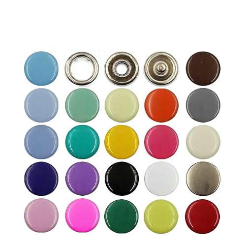 50–100 Stück Metall-Druckknöpfe, hohl/massiv, Druckknöpfe, Ringknöpfe, Nieten, Verschlüsse für Kleidung, Kleidungsstücke, Nähtaschen, Schuhe, 11 mm, massiv, 50 Stü von QPFNEI