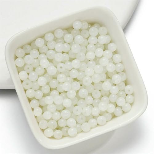 50–200 Stück 4,0 mm Jade-Imitat, runde Glasperlen, Armbänder, lose Perlen, Schmuckzubehör für DIY-Halsketten, Fußkettchen, Schmuckherstellung, Weiß, 50 Stück von QPFNEI