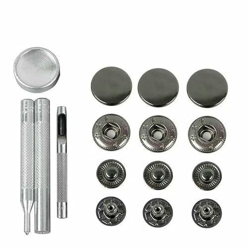 50 Sets Leder-Druckknöpfe-Set, 10 mm, 12 mm, 15 mm, Metall-Druckknöpfe, Druckknöpfe, 4 Installationswerkzeuge, Leder-Druckknöpfe für DIY-Kleidung, 4 Werkzeuge, 50 Sets, Schwarz, 10 mm 50 Sets Leder-Druckknöpfe-Set, 10 mm, 12 mm, 15 mm, Metall-Druckknöpfe, Druckknöpfe, 4 Installationswerkzeuge, Leder-Druckknöpfe für DIY-Kleidung, 4 Werkzeuge, 50 Sets, Schwarz, 10 mm von QPFNEI