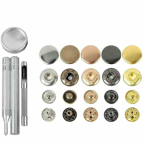 50 Sets Leder-Druckknöpfe-Set, 10 mm, 12 mm, 15 mm, Metall-Druckknöpfe, Druckknöpfe, 4 Installationswerkzeuge, Leder-Druckknöpfe für DIY-Kleidung, 4 Werkzeuge, 50 Sets, gemischte Farbe 50 Sets Leder-Druckknöpfe-Set, 10 mm, 12 mm, 15 mm, Metall-Druckknöpfe, Druckknöpfe, 4 Installationswerkzeuge, Leder-Druckknöpfe für DIY-Kleidung, 4 Werkzeuge, 50 Sets, gemischte Farbe von QPFNEI