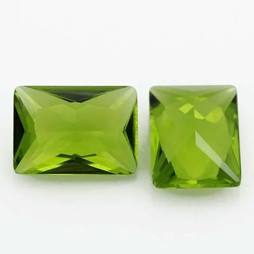 50 Stück/Los Glasperlen, rechteckige Form, lose Steine, maschinengeschliffenes Glas, synthetischer Edelstein für Schmuck, Olivgrünes Glas, 10 x 14,0 mm (50 Stück) von QPFNEI