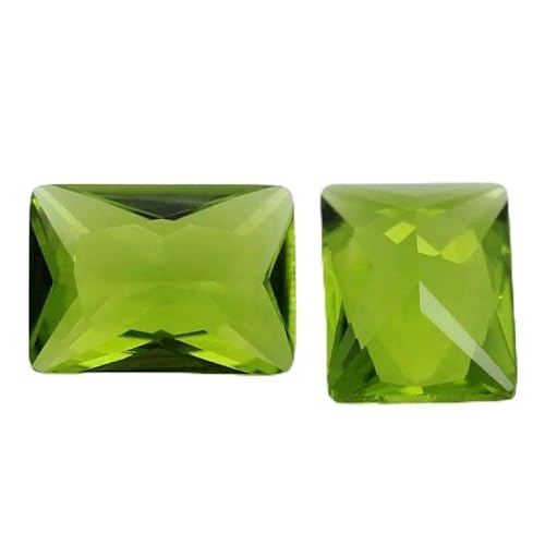 50 Stück/Los Glasperlen, rechteckige Form, lose Steine, maschinengeschliffenes Glas, synthetischer Edelstein für Schmuck, Olivgrünes Glas, 8 x 10 mm (50 Stück) von QPFNEI