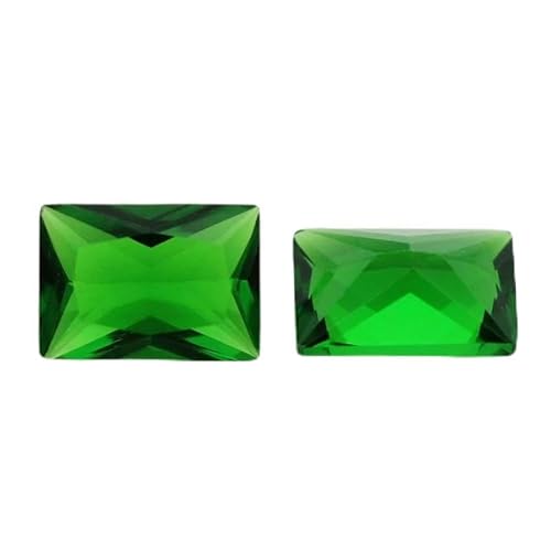 50 Stück/Los Glasperlen, rechteckige Form, lose Steine, maschinengeschliffenes Glas, synthetischer Edelstein für Schmuck, grünes Glas, 10 x 12 mm (50 Stück) von QPFNEI