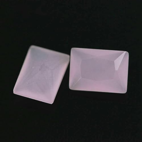 50 Stück/Los Glasperlen, rechteckige Form, lose Steine, maschinengeschliffenes Glas, synthetischer Edelstein für Schmuck, rosa Glas, 7 x 9 mm (50 Stück) von QPFNEI