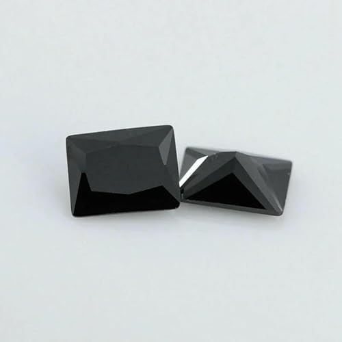 50 Stück/Los Glasperlen, rechteckige Form, lose Steine, maschinengeschliffenes Glas, synthetischer Edelstein für Schmuck, schwarzes Glas, 6 x 8 mm (50 Stück) von QPFNEI
