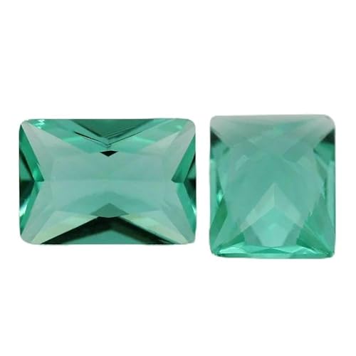 50 Stück/Los Glasperlen, rechteckige Form, loser Stein, maschinengeschliffenes Glas, synthetischer Edelstein für Schmuck, Hellgrün, 10 x 12 mm (50 Stück) von QPFNEI