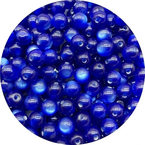 50 Stück/Lot 8 mm Harz-Abstandshalterperlen, rund, lose Katzenaugenperlen für die Schmuckherstellung, DIY-Armband, Halskette, Zubehör-06 von QPFNEI