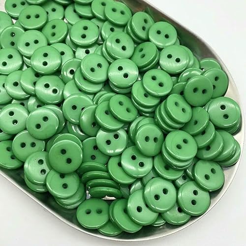 50 Stück 11,5 mm Farben Doppelaugen-Brotknopf Runde Harz-Nähknöpfe DIY Scrapbooking Mehrfarbig-16–11,5 mm (50 Stück) von QPFNEI