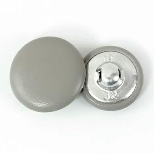 50 Stück 11–28 mm farbige Lederknöpfe für Kleidung, Sofa, Dekor, runde Schaftknöpfe, Taschen, Jacken, Ersatzschnalle, DIY-Nähzubehör, Grau, 11 mm von QPFNEI