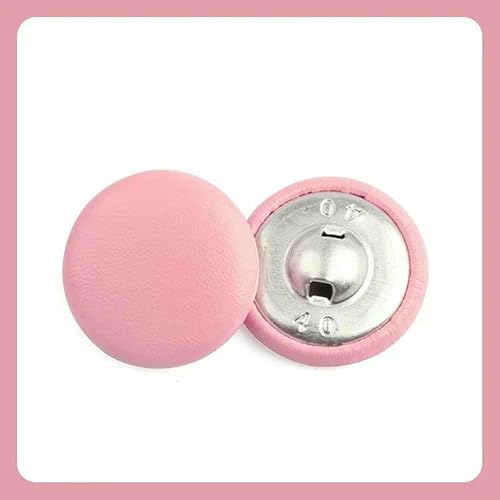 50 Stück 11–28 mm farbige Lederknöpfe für Kleidung, Sofa, Dekor, runde Schaftknöpfe, Taschen, Jacken, Ersatzschnalle, DIY-Nähzubehör, Pink, 28 mm von QPFNEI