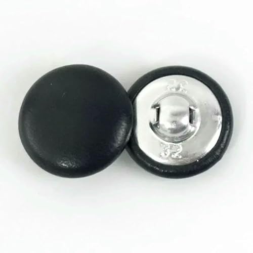 50 Stück 11–28 mm farbige Lederknöpfe für Kleidung, Sofa, Dekor, runde Schaftknöpfe, Taschen, Jacken, Ersatzschnalle, DIY-Nähzubehör, Schwarz, 28 mm von QPFNEI