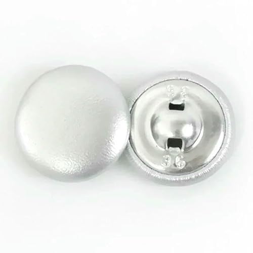 50 Stück 11–28 mm farbige Lederknöpfe für Kleidung, Sofa, Dekor, runde Schaftknöpfe, Taschen, Jacken, Ersatzschnalle, DIY-Nähzubehör, Silber, 23,0 mm von QPFNEI