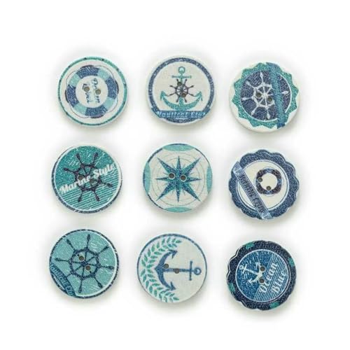 50 Stück 2 Farben, runder Schiffsanker-Druck, Holzknopf, Handarbeit, Nähen, Scrapbooking, Kleidung, Bastelzubehör, 15–25 mm, Weiß, 25 mm 50 Stück 2 Farben, runder Schiffsanker-Druck, Holzknopf, Handarbeit, Nähen, Scrapbooking, Kleidung, Bastelzubehör, 15–25 mm, Weiß, 25 mm von QPFNEI