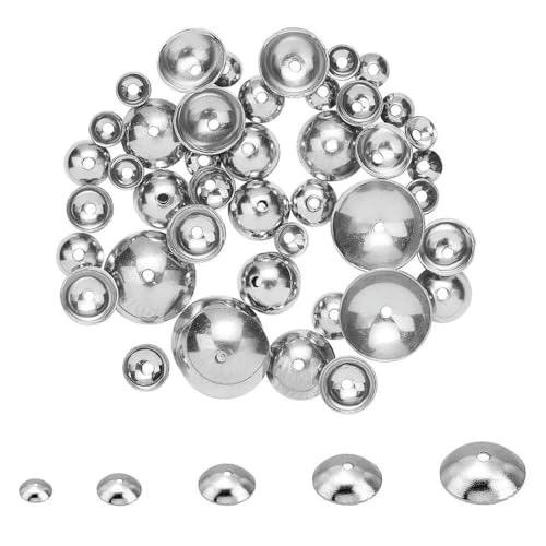 50 Stück 304 Edelstahl-Perlenkappen passend für 3/4/5/6/8 mm Perlen, Kugelspitzenabdeckung, Abstandshalter für Schmuckherstellung, DIY-Zubehör, Zubehör, Stahlfarbe, 6 mm x 0,9 mm Loch 50 Stück 304 Edelstahl-Perlenkappen passend für 3/4/5/6/8 mm Perlen, Kugelspitzenabdeckung, Abstandshalter für Schmuckherstellung, DIY-Zubehör, Zubehör, Stahlfarbe, 6 mm x 0,9 mm Loch von QPFNEI