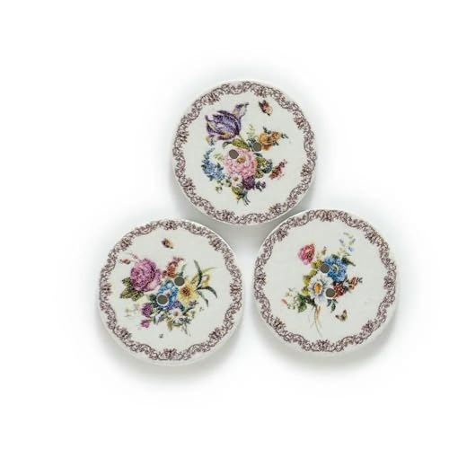 50 Stück Blumen-Retro-Serie, weiße Holzknöpfe für Handarbeit, Nähen, Scrapbook, Kleidung, Basteln, Zubehör, Karte, 15–25 mm–20 mm 50 Stück Blumen-Retro-Serie, weiße Holzknöpfe für Handarbeit, Nähen, Scrapbook, Kleidung, Basteln, Zubehör, Karte, 15–25 mm–20 mm von QPFNEI